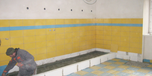 Sanitační místnost - výstavba